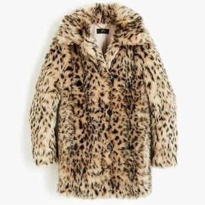 💥HOST PICK💥J Crew Pale Leopard Faux Fur Coat